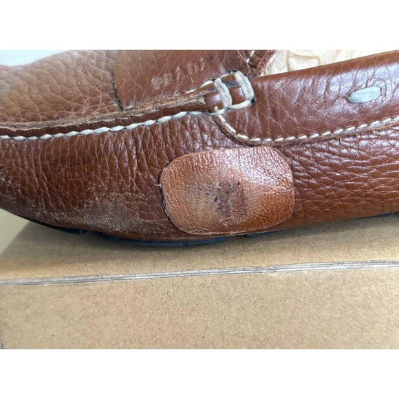Prada Mens Brown Pebbled Leather Driving Loafers Penny Moccasins 2D‎ 1102 Size 8 main image 14